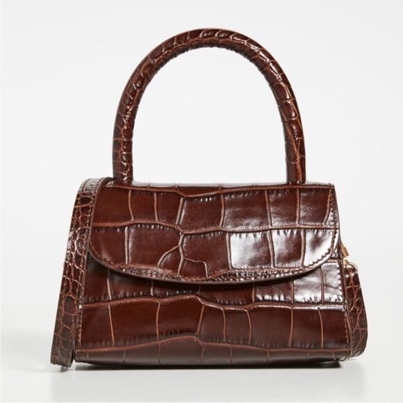 BY FAR Mini Satchel Bag in brown croc - Picture 1 of 13